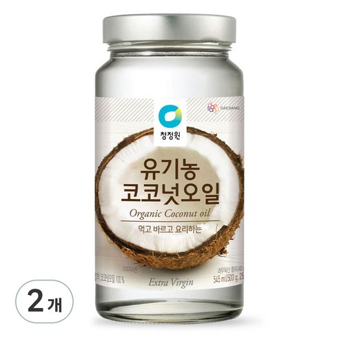 청정원 유기농 코코넛오일, 545ml, 2개