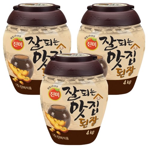 진미 잘되는 맛집 된장, 4kg, 3개