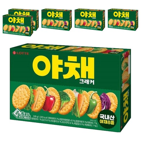 롯데 야채 크래커 벌크, 6개, 249g