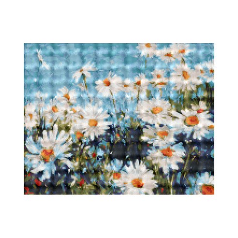 플레이어바웃 데이지 들판 DIY 보석십자수 세트 40 x 50 cm, 1세트, 혼합색상