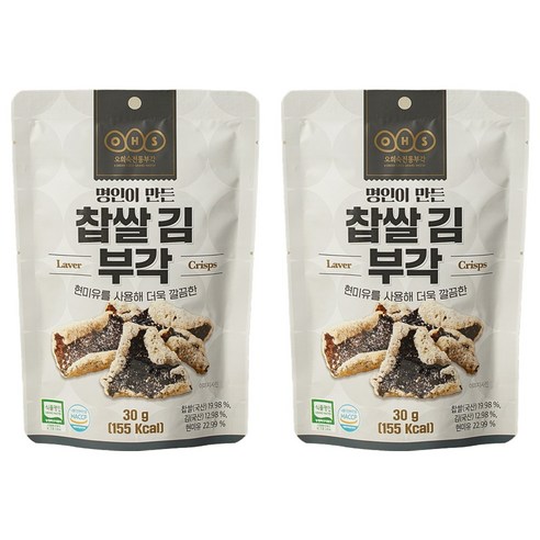 오희숙전통부각 찹쌀 김 부각, 30g, 2개