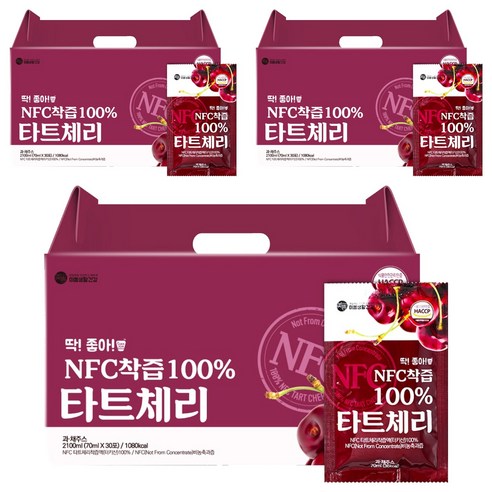 미쁨생활건강 딱좋아 NFC착즙 타트체리즙, 90개, 70ml