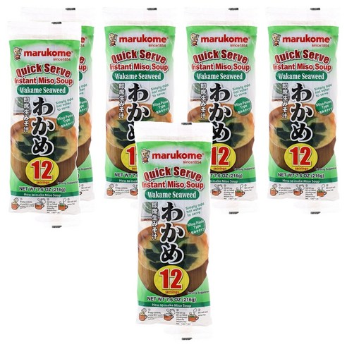 마루코메 인스턴트 미소 스프 와카메 즉석국, 216g, 6개