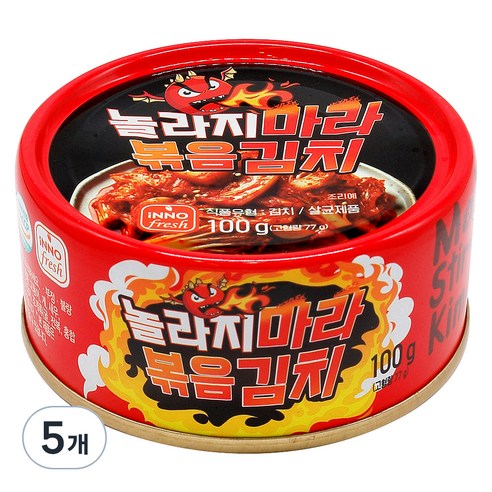 놀라지마라볶음김치캔, 100g, 5개