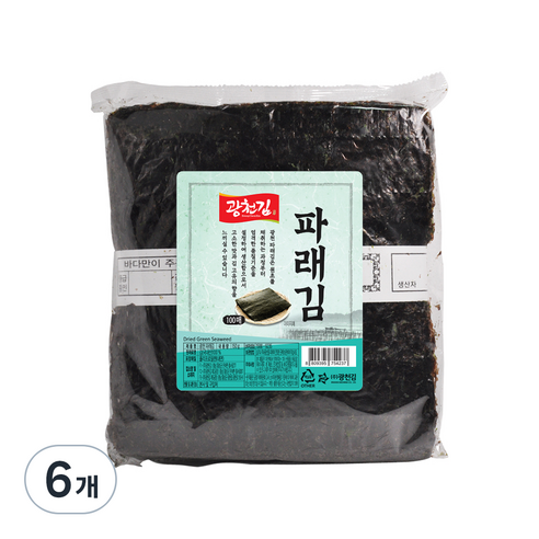 광천김 파래 생김 100p, 150g, 6개