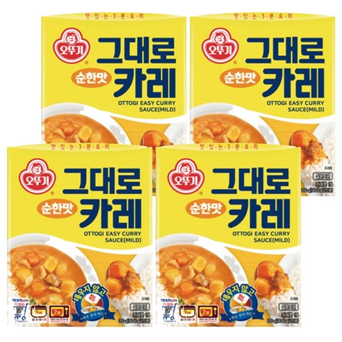 오뚜기 그대로카레 순한맛, 200g, 4개