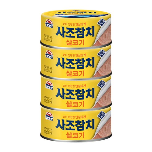 사조 살코기 참치 안심따개, 100g, 4개