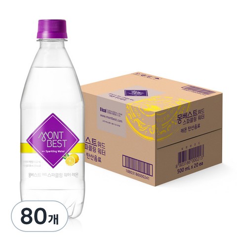 몽베스트 탄산음료 레몬, 500ml, 80개