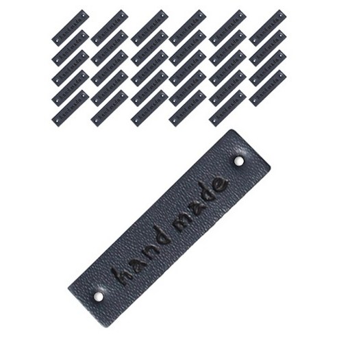 동대문단추왕 인조가죽 핸드메이드라벨 40 x 10 mm, 네이비, 30개