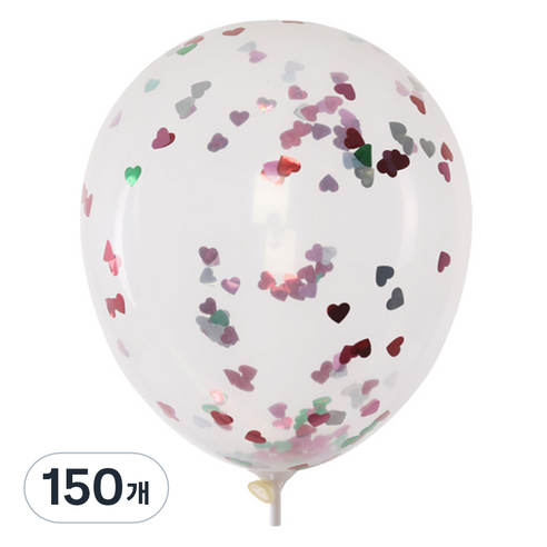 컨페티풍선 30cm, 큐티하트 믹스, 150개