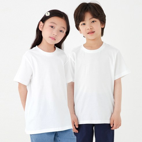 롤리트리 아동용 순면 베이직 반팔 티셔츠