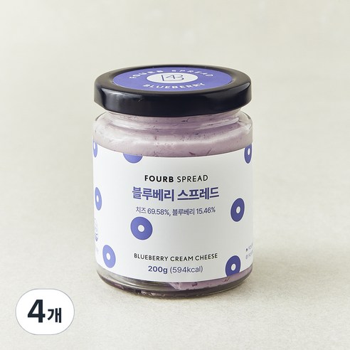 포비 블루베리 스프레드, 4개, 200g