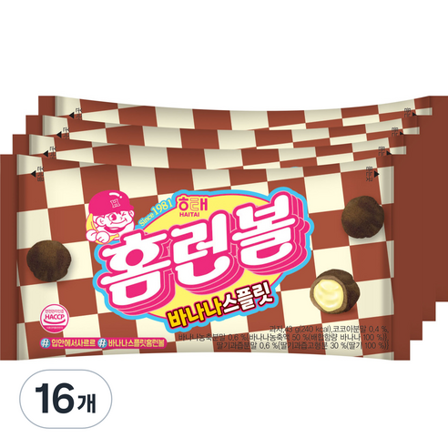 해태제과 홈런볼 바나나스플릿, 43g, 16개