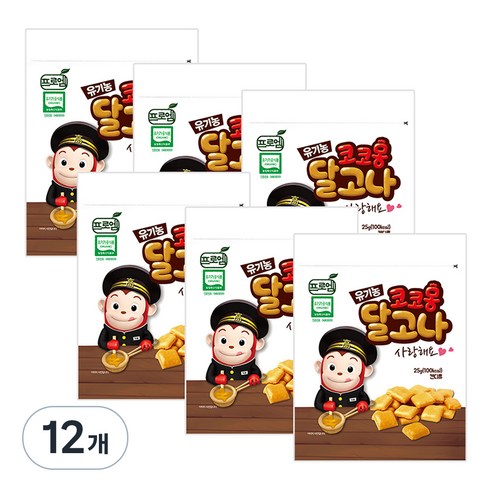 프로엠 코코몽 유기농 캔디 25g, 달고나 캔디, 12개