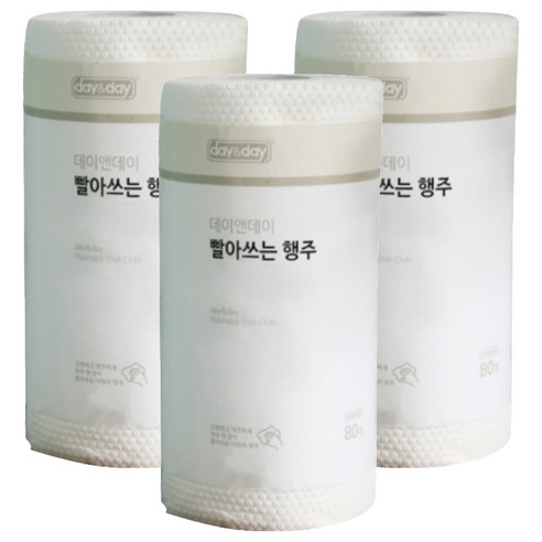 데이앤데이 빨아쓰는 행주 80매 대형, 3개