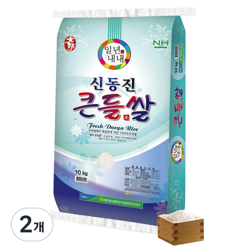 대야농협 2024년산 햅쌀 신동진 큰들쌀, 상등급, 2개, 10kg