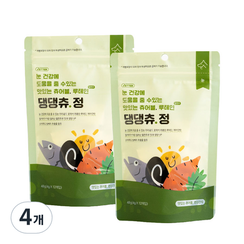 베터 반려동물 댕댕츄정 영양제, 눈물개선/눈건강, 120g, 4개