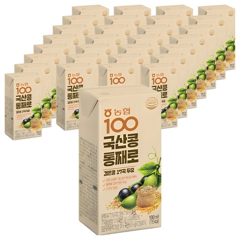 농협100 통째로 검은콩 17곡 두유, 48개, 190ml