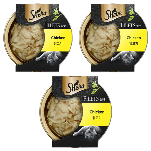 쉬바 어덜트 고양이 필렛 습식사료, 닭, 60g, 3개