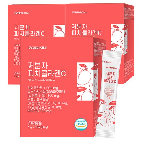 에버비키니 저분자 피치콜라겐C, 90개, 2g