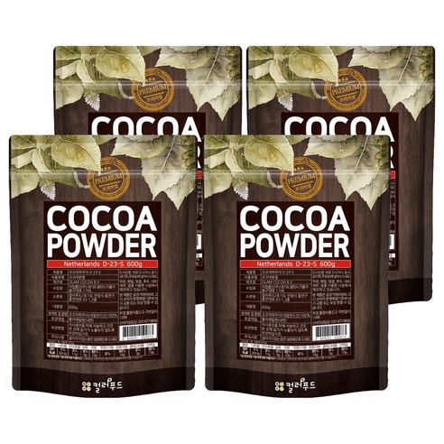 colorfood 코코아 파우더, 600g, 1개입, 4개