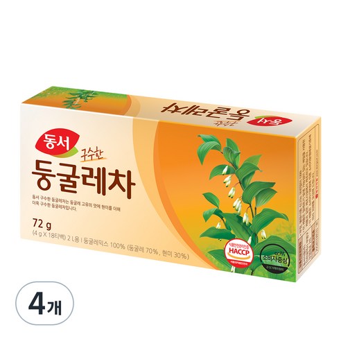 동서 둥굴레차 티백, 4g, 18개입, 4개