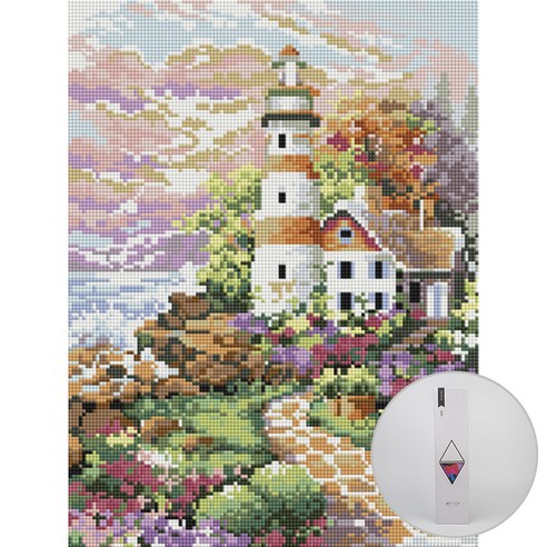 아트조이 DIY 보석십자수 30 x 40 cm, 숲속의 작은 집, 1개