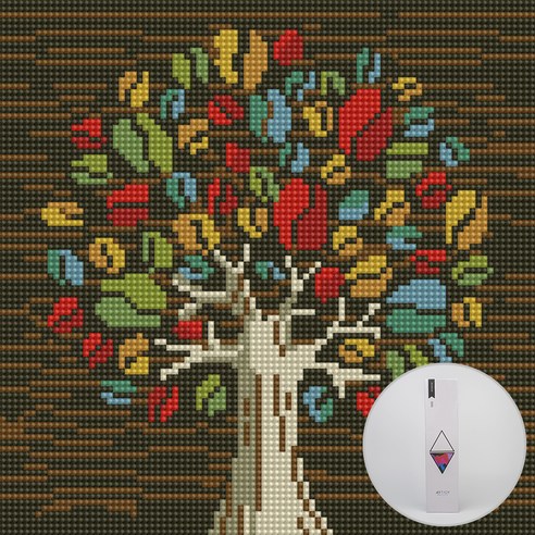 아트조이 DIY 보석 십자수 키트 25 x 25 cm, 커피나무, 1개