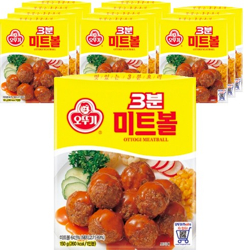 오뚜기 3분 미트볼 기타즉석식품, 150g, 12개