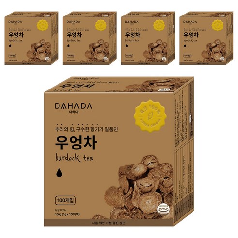 다하다 국산 우엉차, 1g, 100개입, 5개