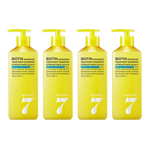 헤드스파7 비오틴 어드밴스드 트리트먼트 탈모증상완화 샴푸, 740g, 4개
