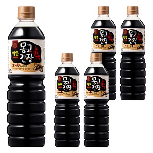 몽고간장 양조 프리미엄 진간장, 900ml, 5개