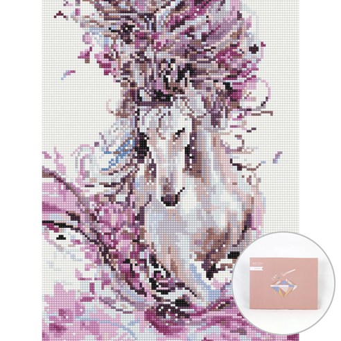 아트조이 DIY 보석십자수 캔버스형 30 x 40 cm, 아름다운 말, 1개
