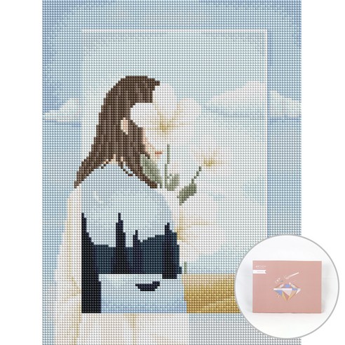 아트조이 DIY 보석십자수 세트 캔버스형 30 x 40 cm, 사진 속 여인, 1세트
