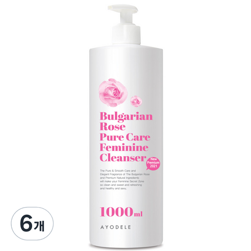 아요델 불가리안로즈 퓨어케어 여성청결제, 6개, 1000ml