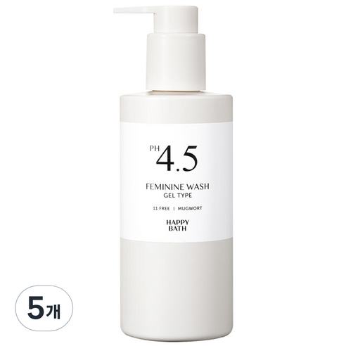 해피바스 PH4.5 약산성 쑥 여성 청결제, 5개, 250g