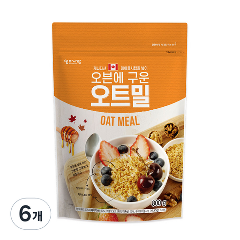 엄마사랑 오븐에 구운 오트밀, 800g, 6개