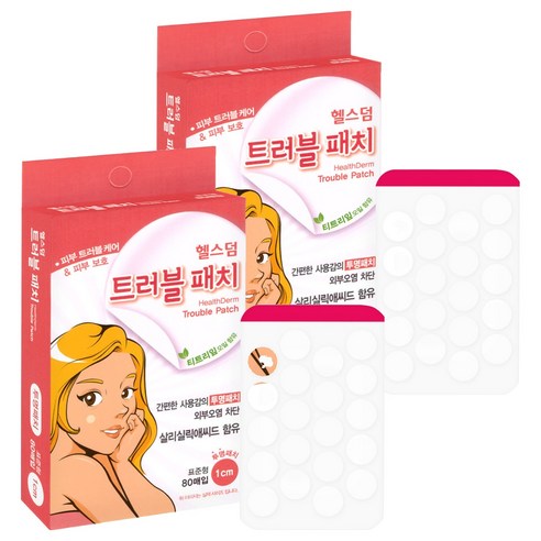 헬스덤 티트리 트러블 패치 투명, 80개입, 2개