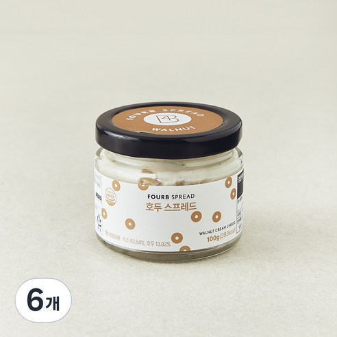 포비아워스 호두 스프레드, 6개, 100g