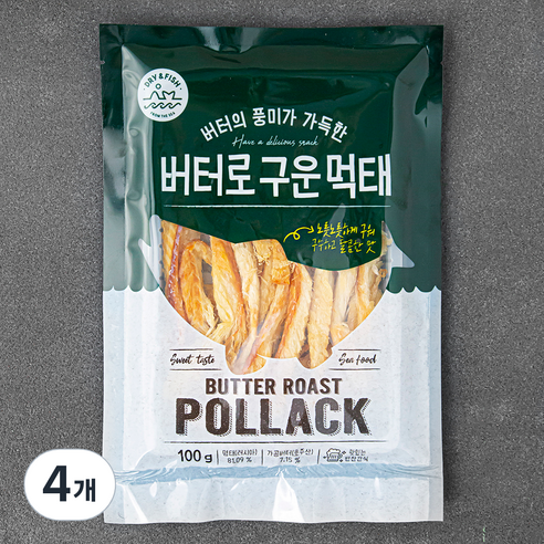 버터로 구운 먹태, 100g, 4개