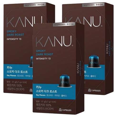 카누 캡슐 스모키 다크 로스트 캡슐커피, 5.7g, 10개입, 3개