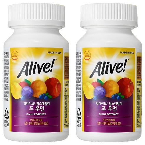 얼라이브 원스데일리 포 우먼 멀티 비타민, 80정, 153.4g, 2개