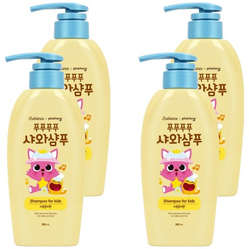 베비언스 핑크퐁 유아용 샤와샴푸 자몽릴리향, 380ml, 4개