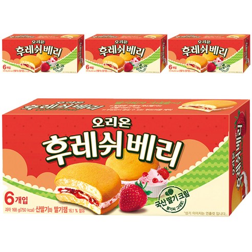 오리온 딸기 후레쉬베리, 168g, 4박스