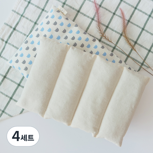 팥앤찜 휴대용 팥 복부찜질팩 + 커버 하늘튤립 세트, 4세트