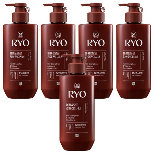 려 흑운 볼륨&모근강화 컨디셔너 탈모증상완화 우디머스크향, 480ml, 5개