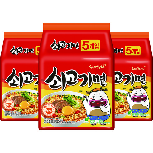 삼양식품 쇠고기면 5입, 3개