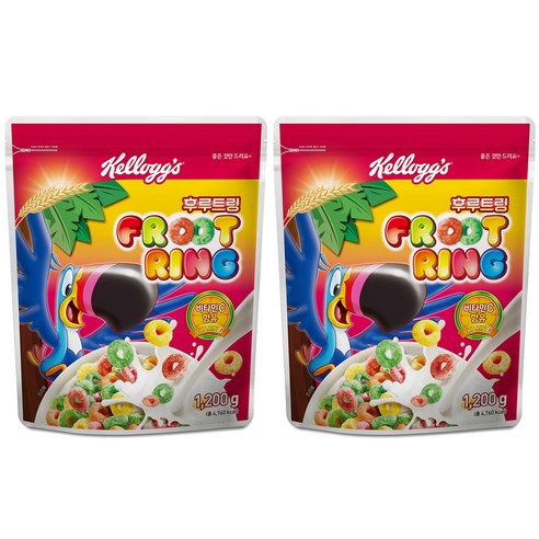 켈로그 후르트링 시리얼, 1.2kg, 2개