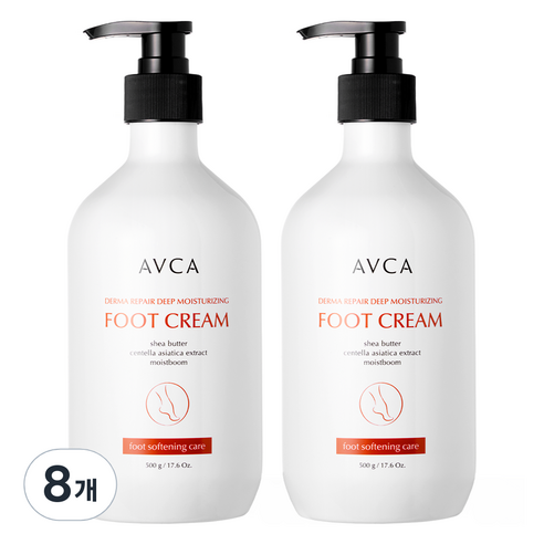 아브카 더마 리페어 고보습 각질제거 풋크림, 1개입, 8개, 500ml