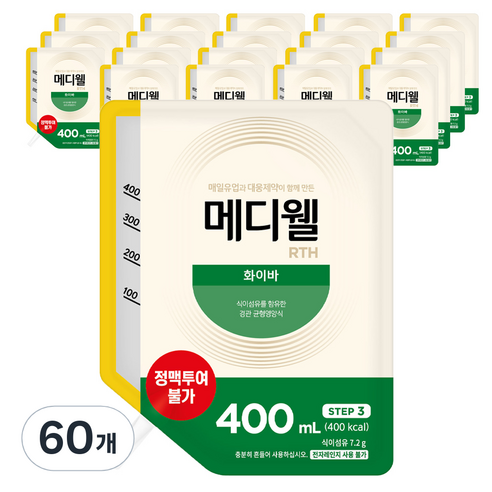 메디웰 RTH 화이바, 400ml, 60개